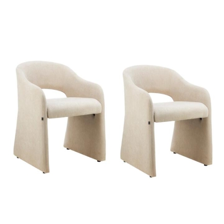 Maestro Furniture Set Of 2 Zuri Modern Fabric Kitchen Dining Arm Chair Beige