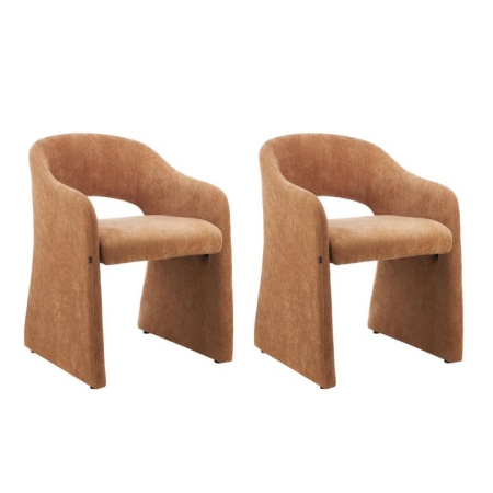 Maestro Furniture Set Of 2 Zuri Modern Fabric Kitchen Dining Arm Chair Rust Orange