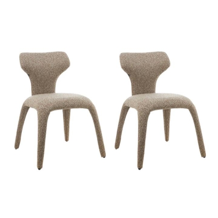 Maestro Furniture Set Of 2 Anders Boucle Fabric Kitchen Dining Chair Brown
