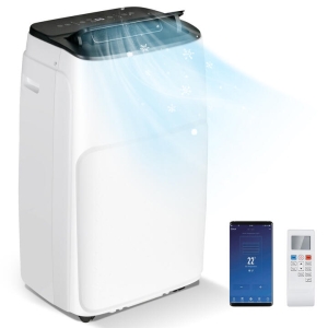 Costway4-in-1 Portable Air Conditioner 14000 BTU AC with Multi-Speed Fan and 24H Timer-White