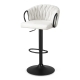 1x Bar Stool Single Kitchen Dining Chair Counter Stool Woven Velvet Ivory