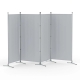 4 Panel Room Divider Screen 345x180cm Fabric Grey