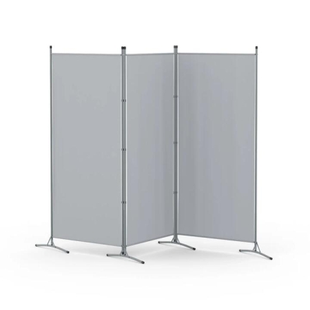 3 Panel Room Divider Screen 260x180cm Fabric Grey