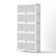 5-Tier Display Cabinet Storage Bookshelf Clear Shelf White