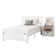 King Single Bed Frame and Bedside Table White