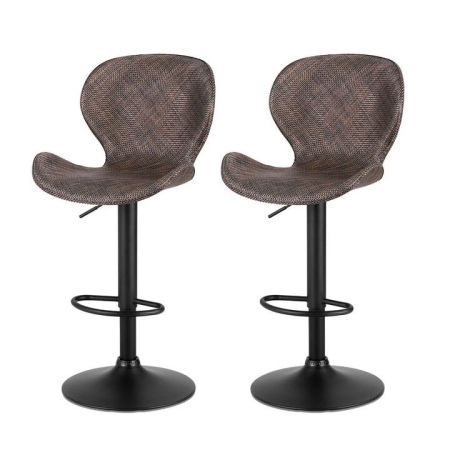 2x Bar Stools Kitchen Swivel Gas Lift Counter Chair Wing PE Rattan Brown