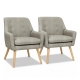 2X Armchair Lounge Chair Accent Tub Chair Beige ANNE
