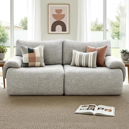 2 Seater Sofa Modular Sectional Sofas Couch Bed No Assembly Living Room Grey