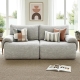 2 Seater Sofa Modular Sectional Sofas Couch Bed No Assembly Living Room Grey