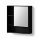 Bathroom Mirror Cabinet Mirrored Medicine Adjustable Shelf Wall Mounted 560mm Black
