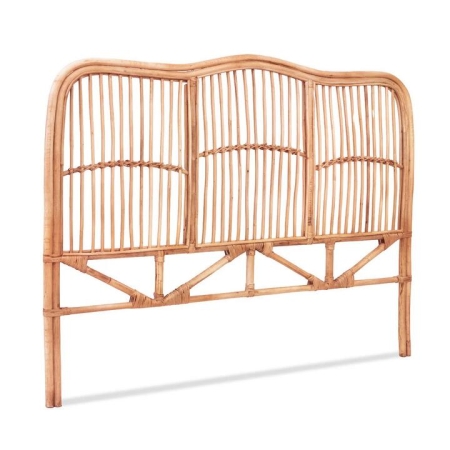 Bed Headboard Double Bedhead Rattan - NERO Pine