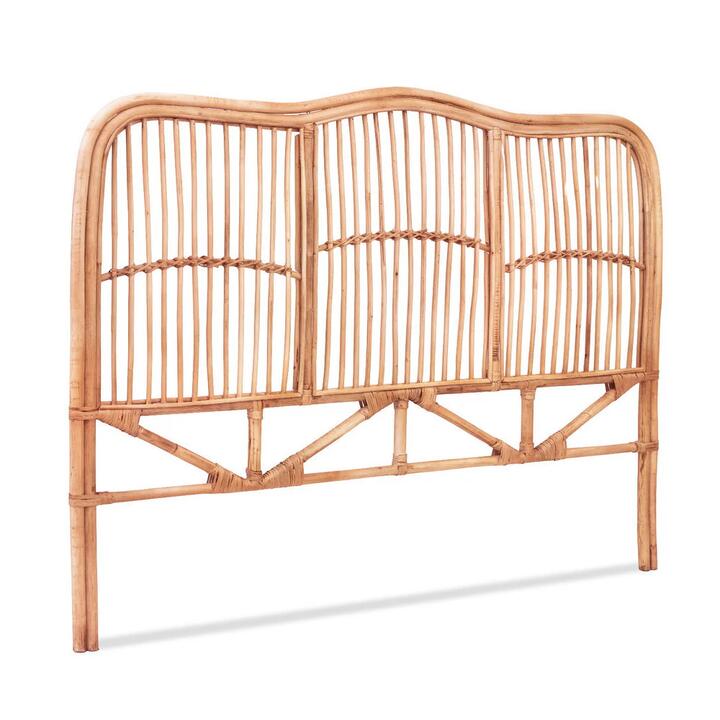 Bed Headboard Double Bedhead Rattan - NERO Pine