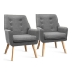2X Armchair Lounge Chair Accent Tub Chair Grey ANNE