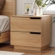 Bedside Table 2 Drawers Nightstand Pine