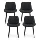 4x Dining Chairs Retro PU Leather Kitchen Lounge Cafe Accent Chair Black