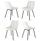 4x Dining Chairs Velvet Tufted Kitchen Lounge Cafe Accent Chair Beige