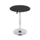 Bar Table Round Swivel Height Adjustable 62cm Modern PVC Leather Black