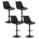 4x Bar Stools Kitchen Swivel Gas Lift Counter Chair Diamond Leather Black