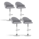 4x Bar Stools Kitchen Swivel Gas Lift Counter Chair Shell Leather Grey