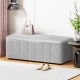 Storage Ottoman Blanket Box Velvet Grey 103cm