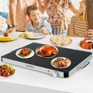 CostwayElectric Warming Tray Food Warmer with Adjustable Temperature Control