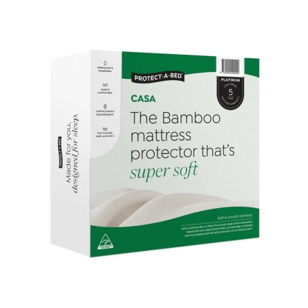 Protect-A-Bed Casa Bamboo Jersey Fitted Waterproof Mattress Protector-Queen
