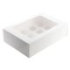 Cupcake Box - 12 Cup - 14 x 10 Size 35x25.5x10cm in White by Mondo-White