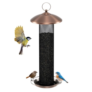 CostwayMetal Mesh Tube Bird Feeder with Squirrel Proof and 1.6KG Capacity
