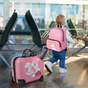 Costway2 Pieces Kid Luggage Set with Spinner Wheels-Unicorn
