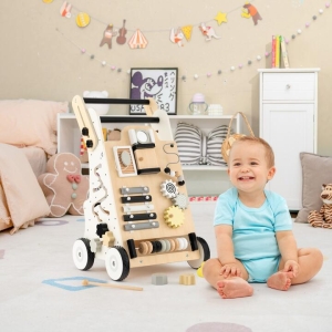 CostwayPush and Pull Learning Activity Walker with Double Handles for Babies andToddlers