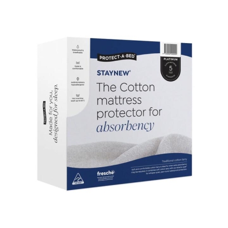 Protect-A-Bed Staynew Cotton Terry Mattress Protector-Single