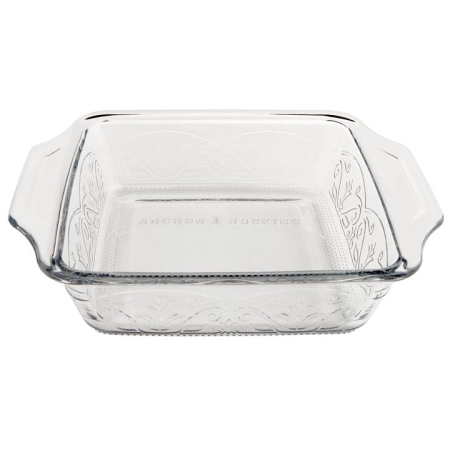 Anchor Hocking Laurel Embossed Square Cake Dish 20cm