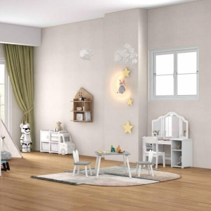 CostwayKids Room Bundle: Kids Table Set + Toddler Storage Organizer + Kids Vanity Table