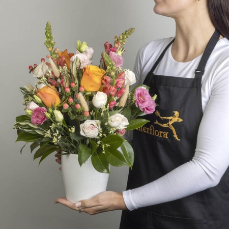 Summer Autumn Arrangement in a Ceramic Container | Interflora | Online Florist and Flower Delivery Across Australia