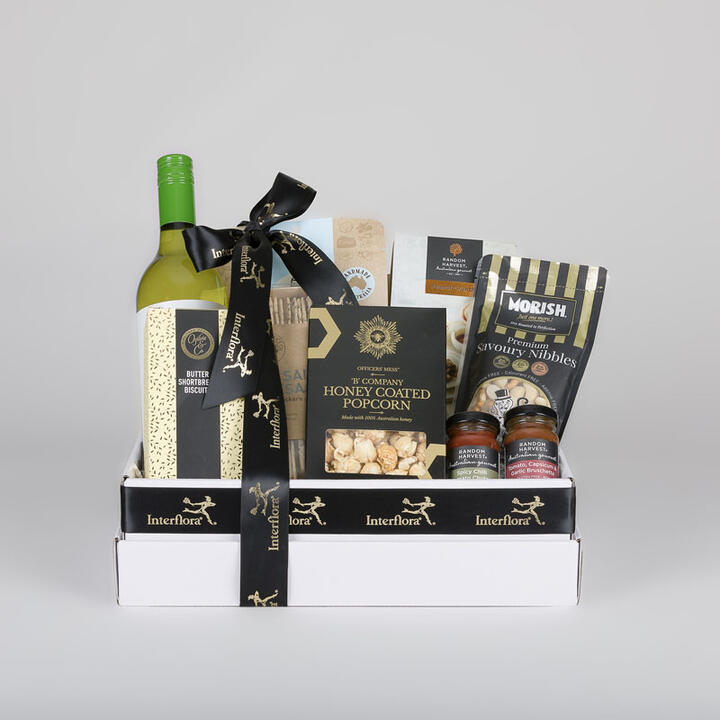 White Wine and Gourmet Treats Hamper | Interflora | Online Florist and Flower Delivery Across Australia