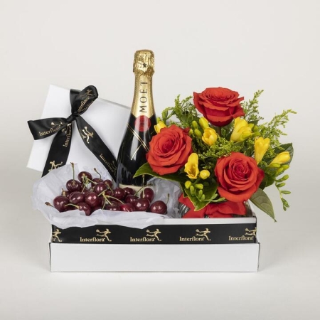 Cherry Hamper with Champagne