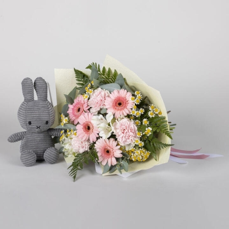 Pink Gerbera Bouquet with Miffy | Interflora | Online Florist and Flower Delivery Across Australia