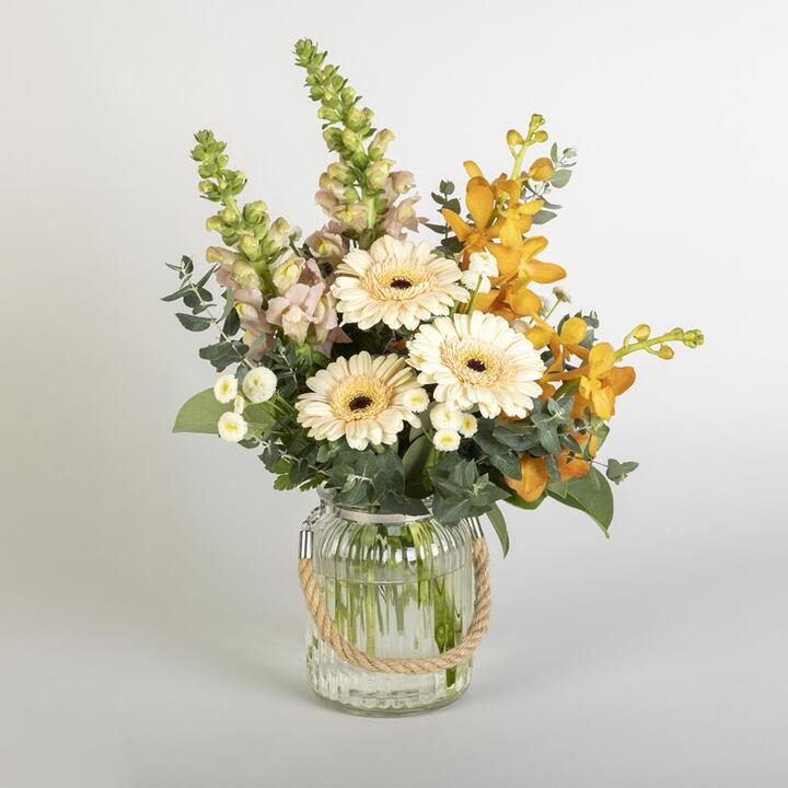 Orange Orchid Vase Arrangement | Interflora | Online Florist and Flower Delivery Across Australia