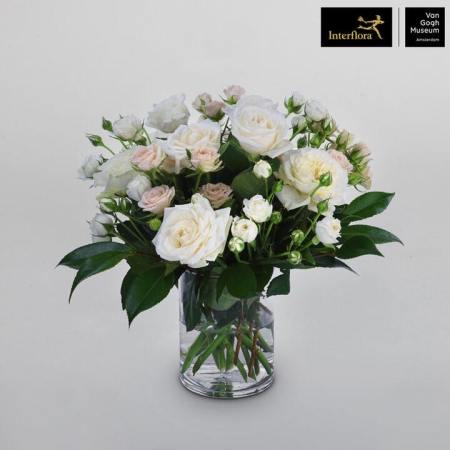 White and Pink Roses in a Vase | Interflora | Online Florist and Flower Delivery Across Australia