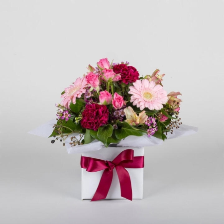 Pink Flower Posy in Mini Box | Interflora | Online Florist and Flower Delivery Across Australia