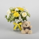 White and Yellow Flowers with Teddy Bear | Interflora | Online Florist and Flower Delivery Across Australia