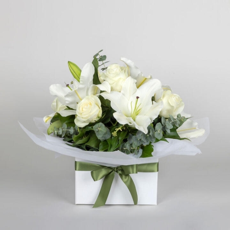 Lily and Rose Posy in Large Box | Interflora | Online Florist and Flower Delivery Across Australia
