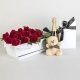 12 Red Roses in Presentation Box with Chocolates