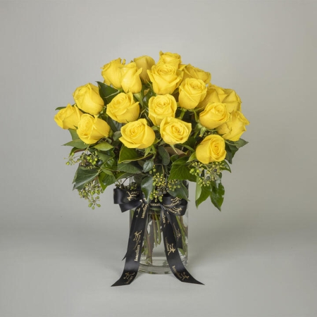 24 Yellow Roses in a Vase | Interflora | Online Florist and Flower Delivery Across Australia