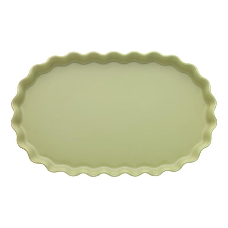 Ecology Ruffle Oval Serving Bowl 35x22cm Ginko