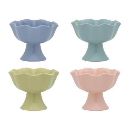 Ecology Ruffle Set of 4 Footed Bowls