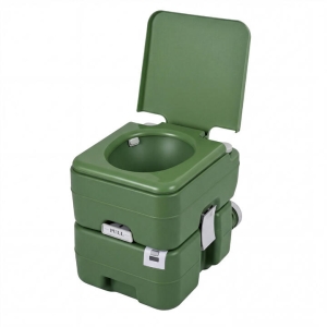 CostwayPortable Camping Toilet Porta Potty with Level Indicator-Green