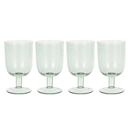 Davis & Waddell Saltara Set Of 4 Bubble Glass Goblets 330ml