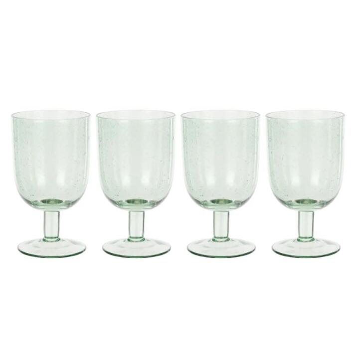 Davis & Waddell Saltara Set Of 4 Bubble Glass Goblets 330ml