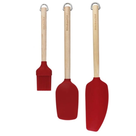 KitchenAid Set Of 3 Birchwood Baking Utensils